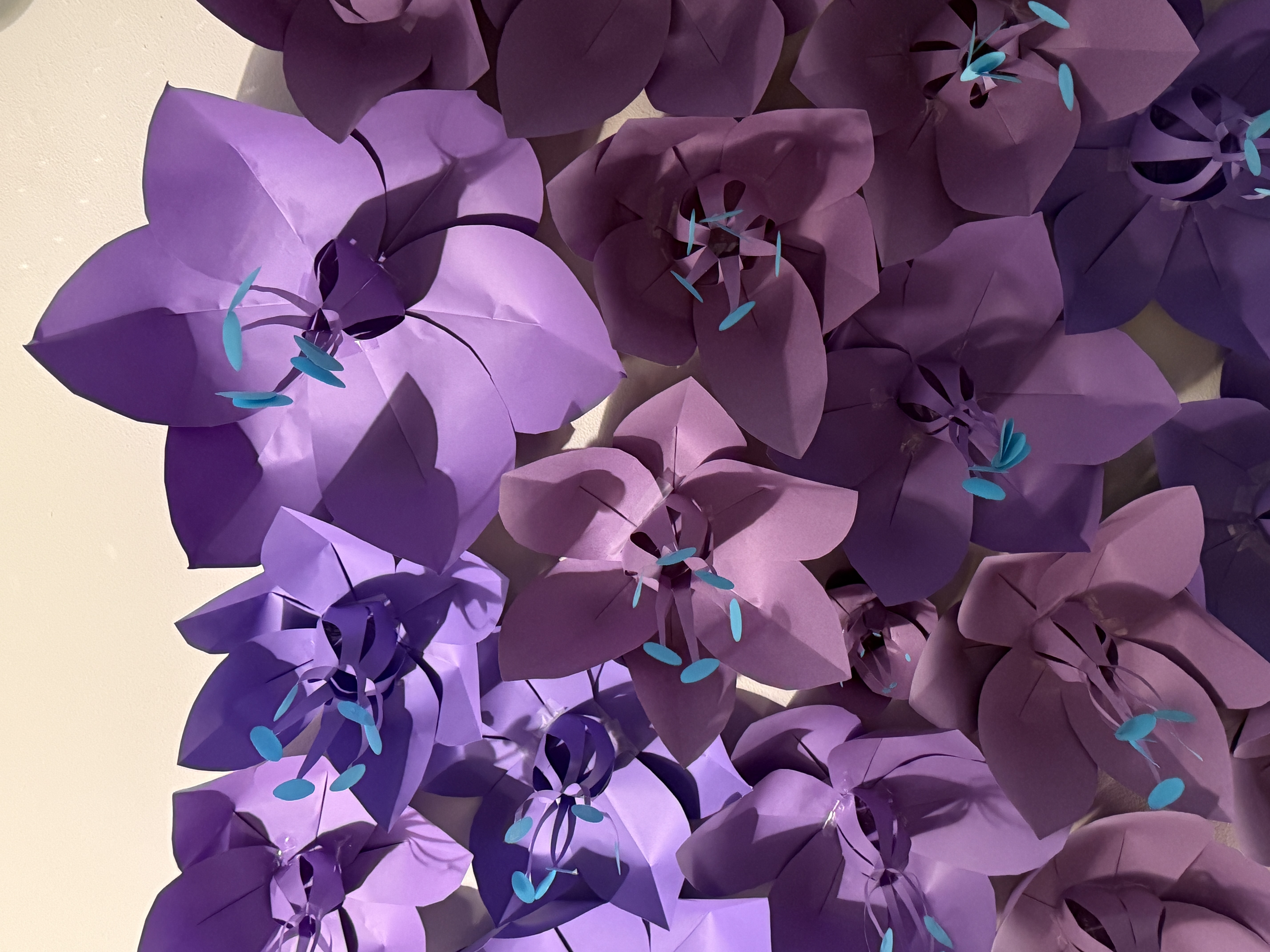 Purple Paper Flower Installation - Gradient Shades