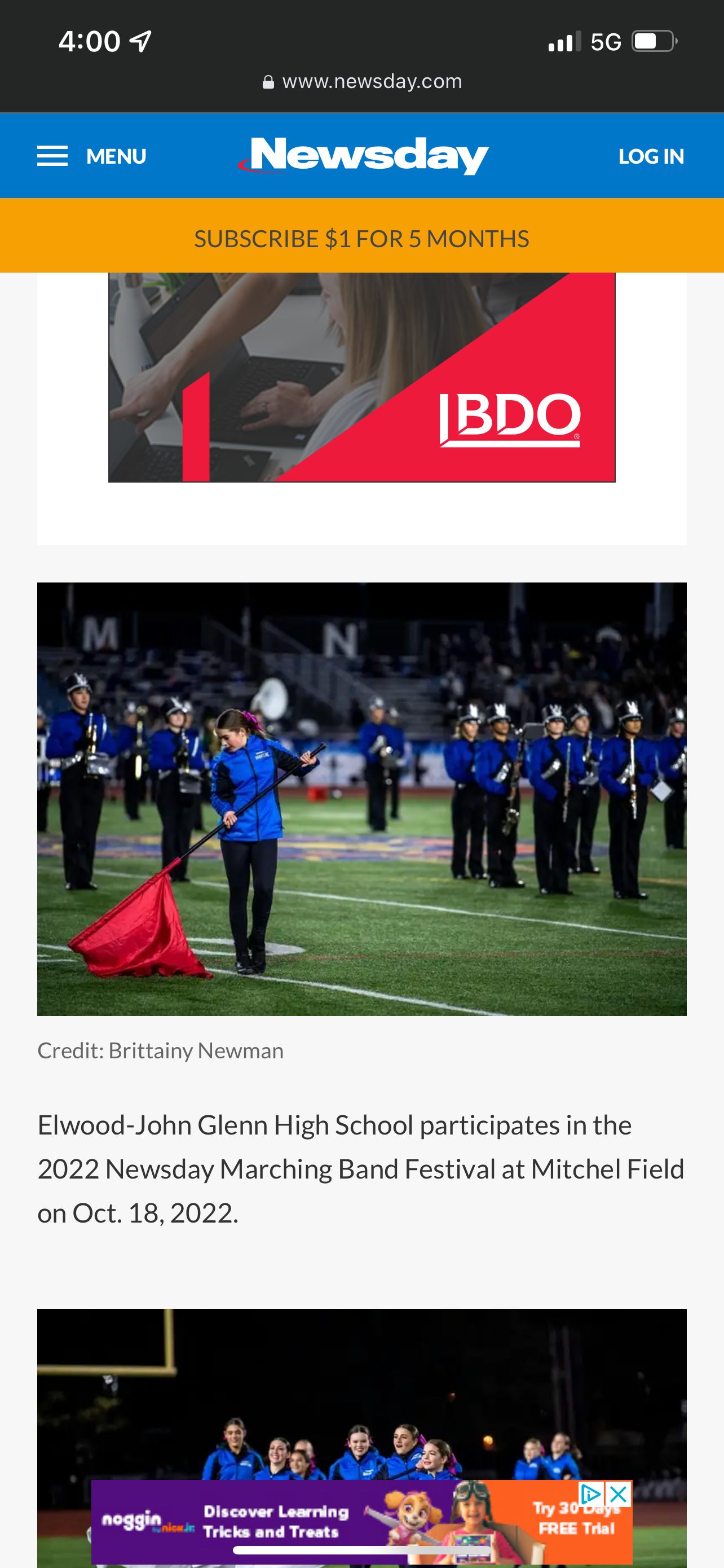 Newsday Article - Color Guard Performance