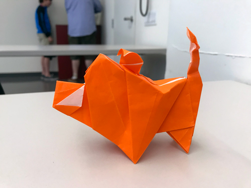Orange Origami Dog