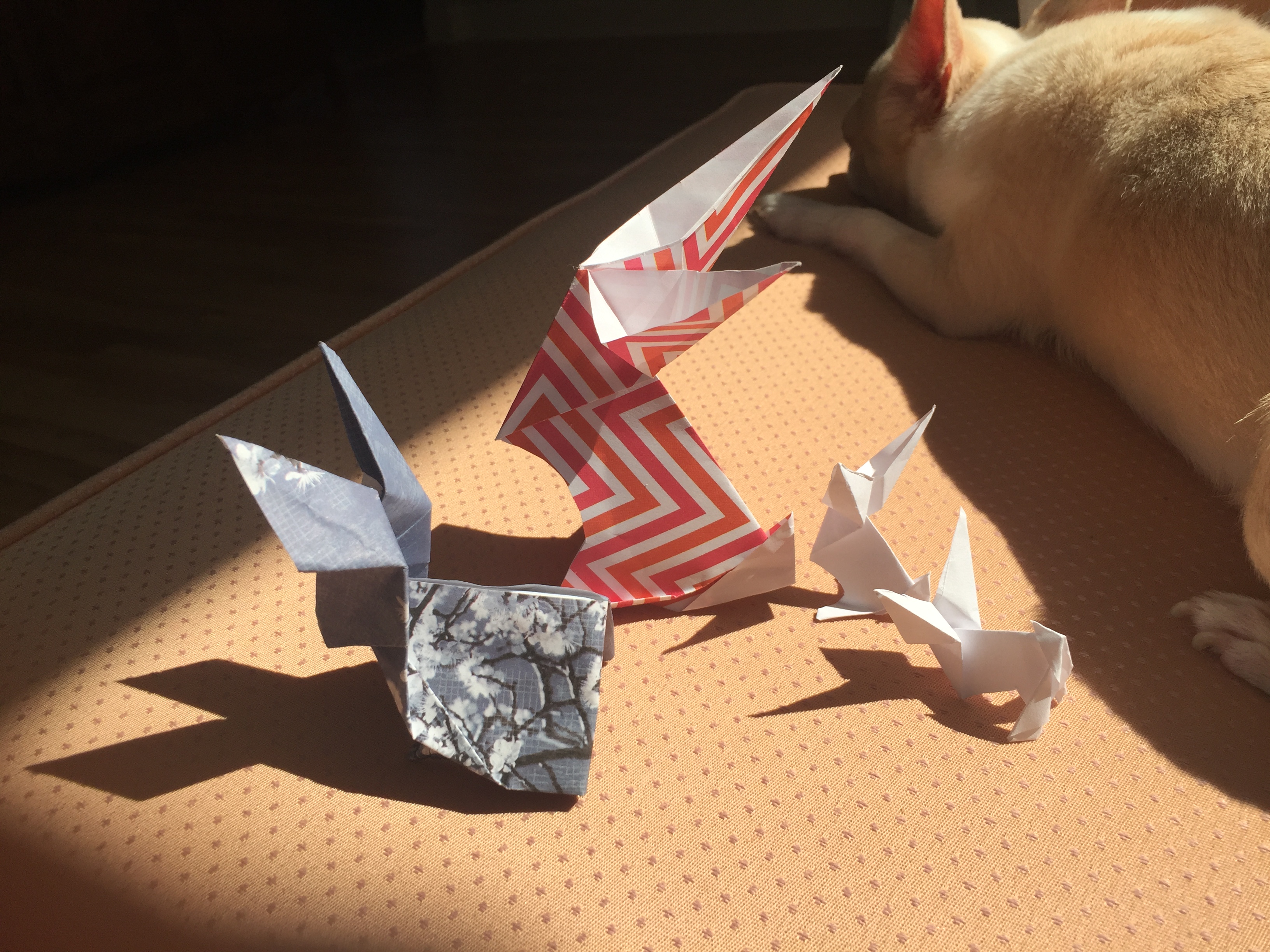 Origami Rabbits with Dog